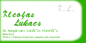 kleofas lukacs business card